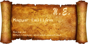 Magyar Emiliána névjegykártya